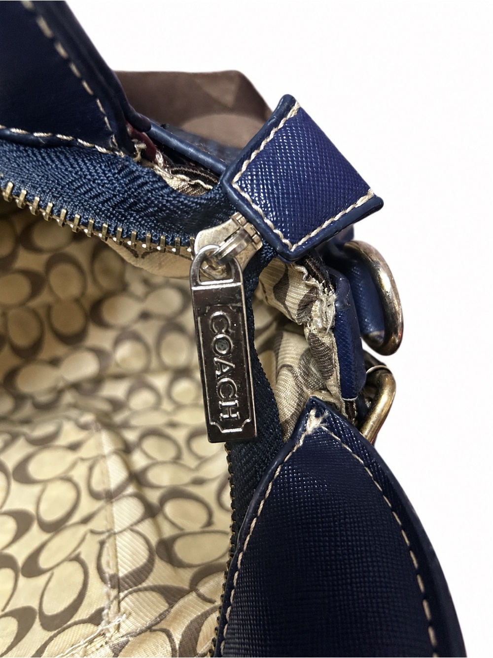 Coach Patchwork Satchel Handbag in Navy and Multicolor Patch - Picture 5 of 5